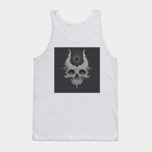 Monotone Illustration of Skull Tank Top